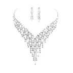 Wholesale fashion OL bridal jewelry set, claw chain earrings, Pearl Rhinestone Necklace 465