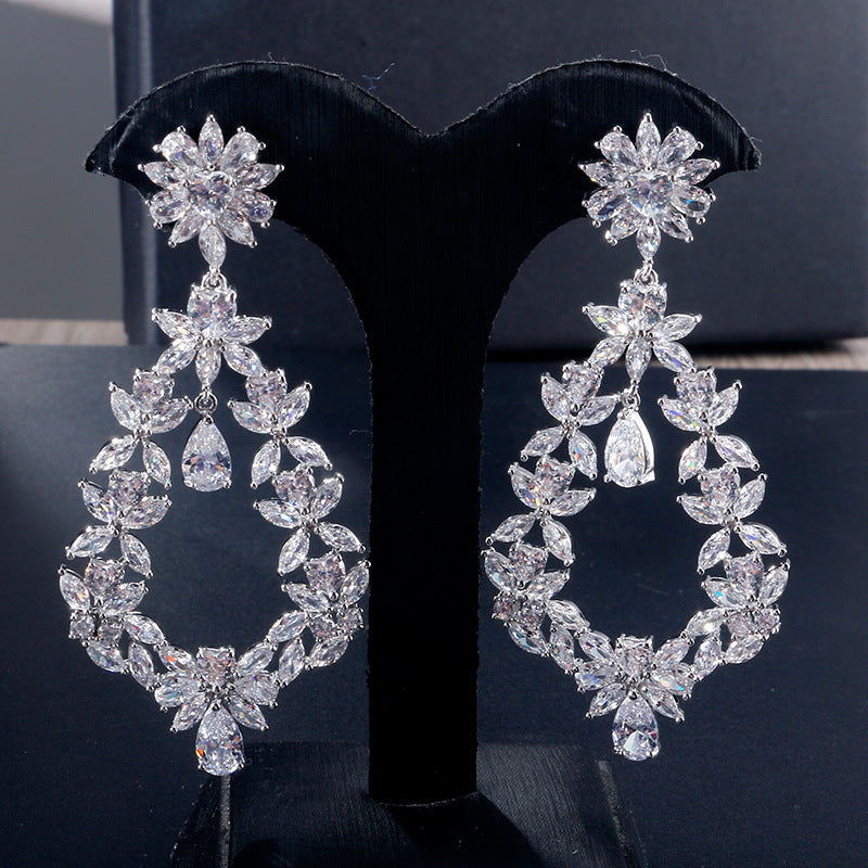 Luxury AAA Cubic Zircon Wreath Earrings