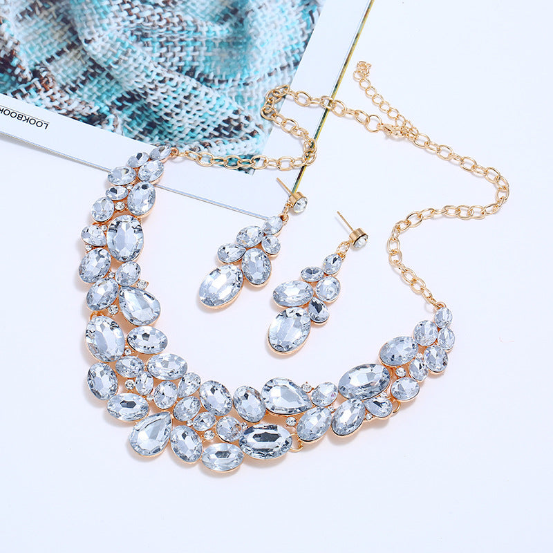Women’s floral necklace and earrings set for parties