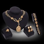 Matching necklace earrings bracelet and ring set for parties