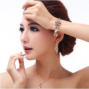 Alloy crystal peacock jewelry set for special occasions