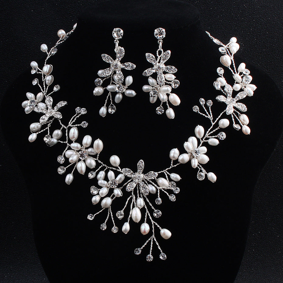 Classic pearl necklace and earrings set for special occasions