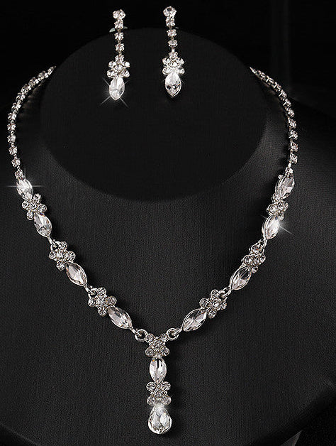 Alloy zircon jewelry set elegant design
