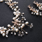 Elegant pearl necklace with matching earrings