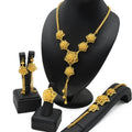 Water wave chain floral necklace and matching jewelry set