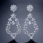 Bold floral zircon latest design wreath earrings