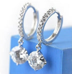 Fashion heart design zircon stud earrings