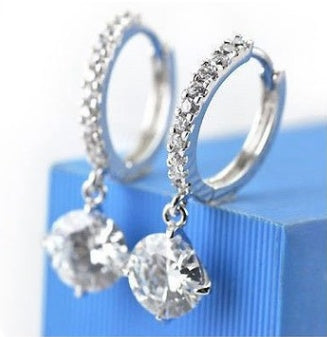 Fashion heart design zircon stud earrings