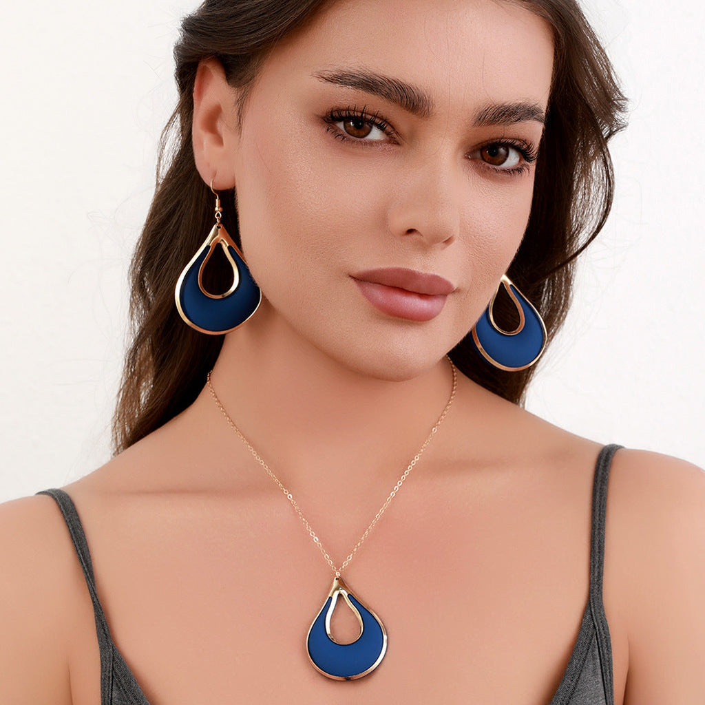 European American style water drop jewelry set for women
