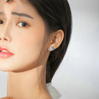 European American style moonstone silver earrings