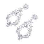 Fashion exaggerated wreath zircon earrings flower design for youngsters