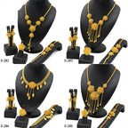 Copper-plated gold flower jewelry set for women