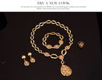 Alloy fashion jewelry set with bamboo link chain