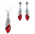 Fashion OL alloy red earring and necklace set in white for girls