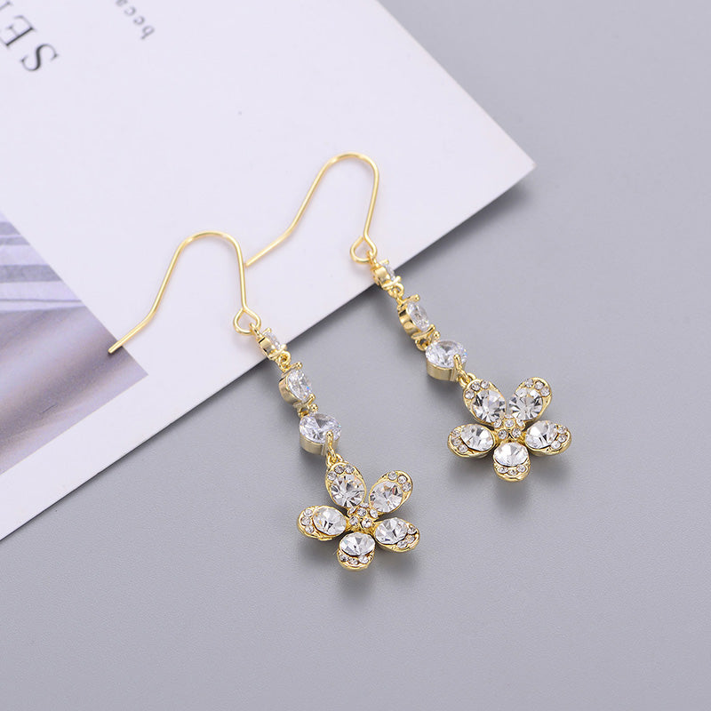 Elegant irregular tassel earrings with zircon
