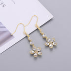 Elegant irregular tassel earrings with zircon