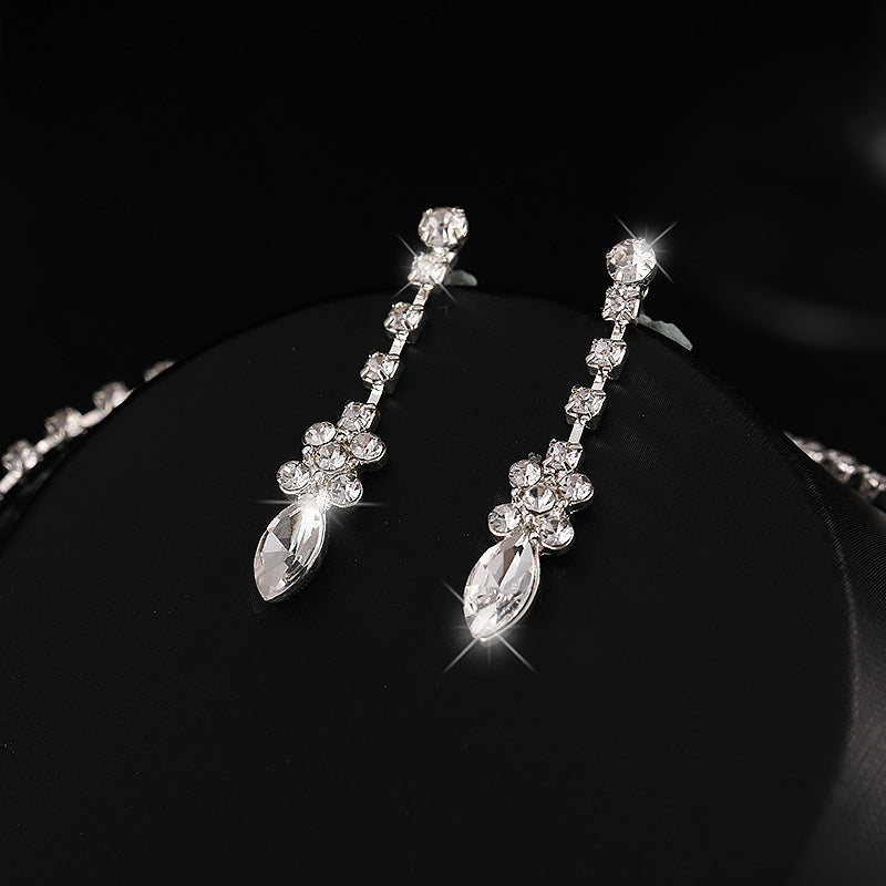 Fashion zircon necklace earrings jewelry