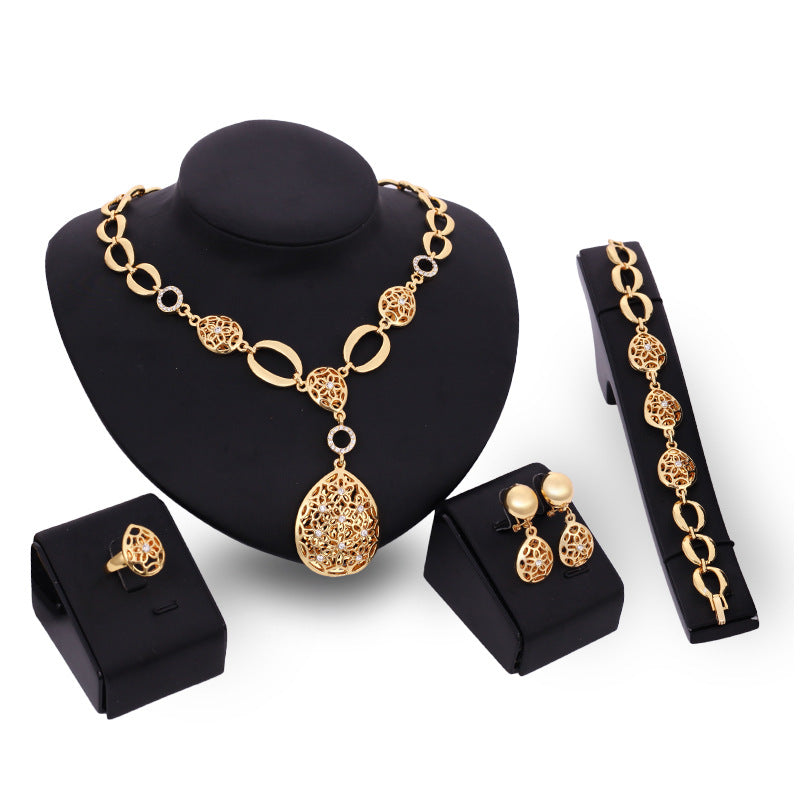 gold chain, necklace, earring, ring set for all ages