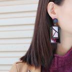 European and American style geometric acrylic long earrings