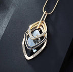 Handmade alloy long necklace with water drill accents