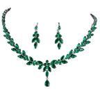 Elegant horse eye water drop zircon necklace and earrings set