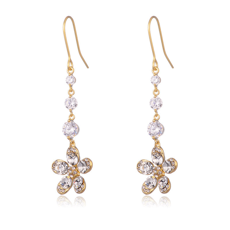 Fashion irregular tassel zircon earrings for women