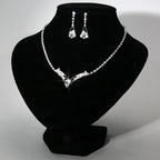 Elegant water drop necklace earrings for bride