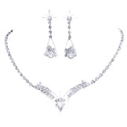 Korean water drop bridal necklace and earring set