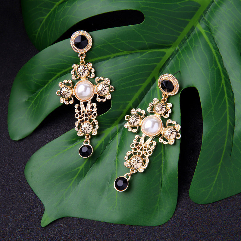 Fashion cross earrings lightweight hollow design