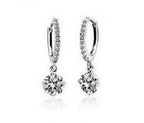 Elegant zircon heart earrings purple