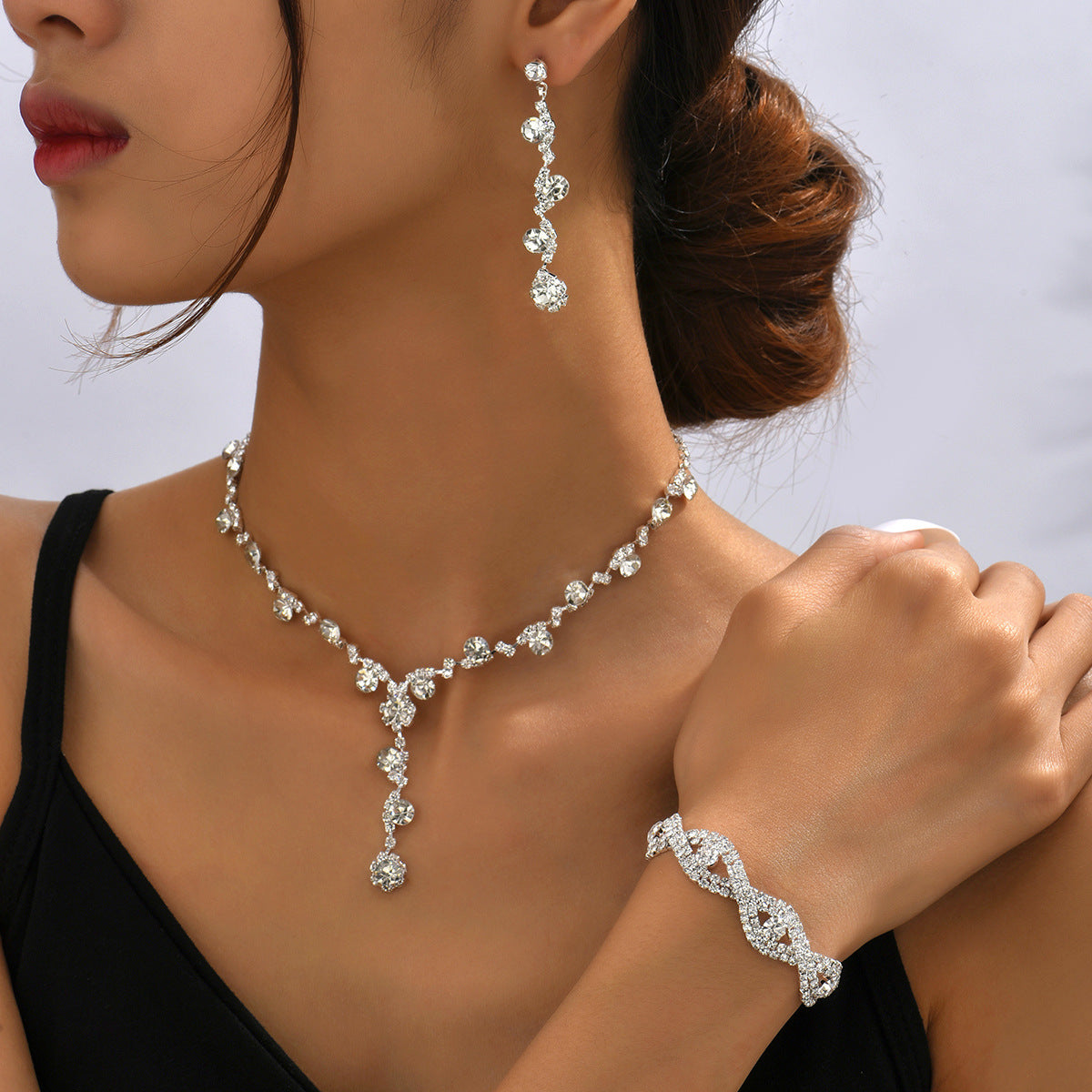 Marine life crystal necklace and matching earrings for girls