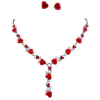 European American rose necklace and earrings set