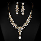 Wedding bride necklace earrings transparent diamond jewelry