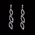Silver rhinestone wedding necklace with matching earrings