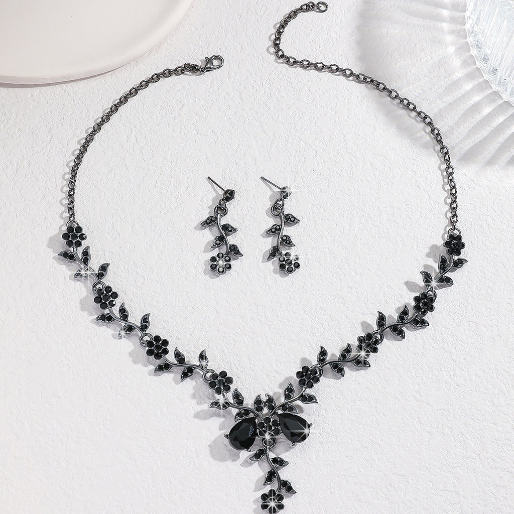 Star moon universe necklace and earrings set for women