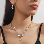 Star moon universe necklace and earrings set for women