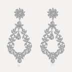 Floral wreath zircon statement earrings for women