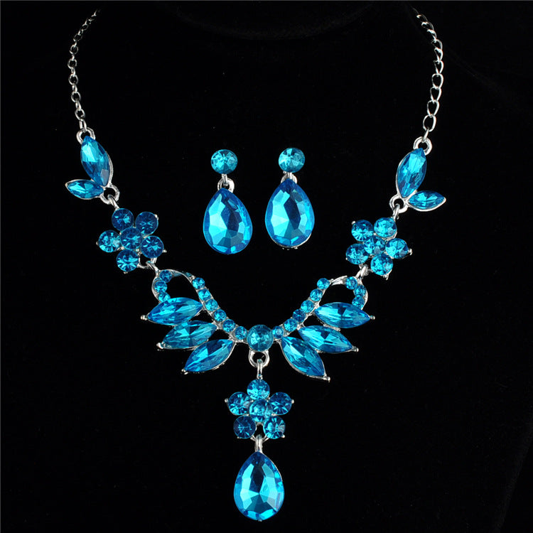 Sparkling wedding fashion jewelry necklace earring set
