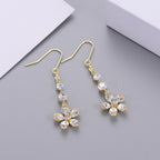 Trendy zircon tassel earrings with electroplated finish