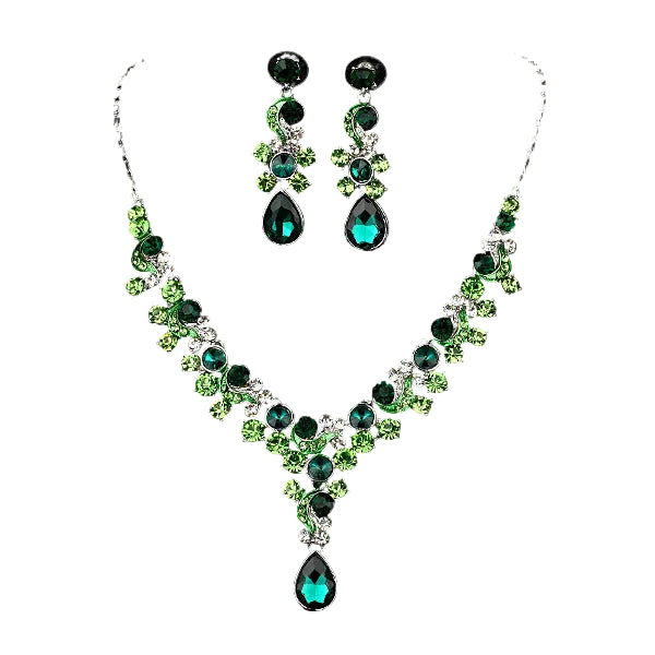 Western bridal necklace and earrings set simple style