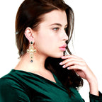 Diamond-finish hollow cross earrings for women
