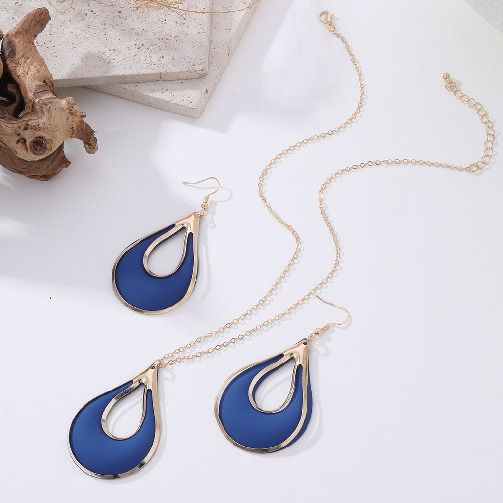 Fashion zinc alloy pendant necklace and earrings set
